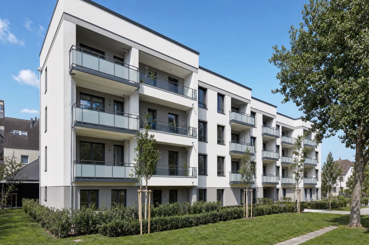 Mieterhöhungs-Schreiben mit Modernisierungs-Kostenaufstellung und Taschenrechner auf einem Tisch